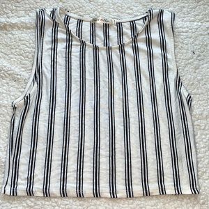 White and Black Striped Croptop